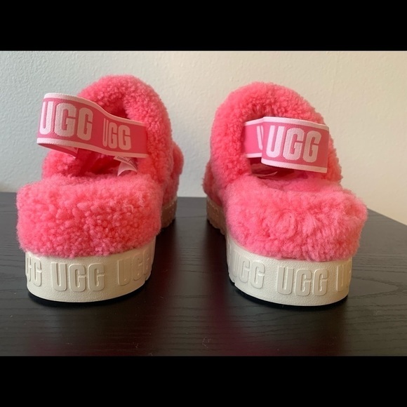 NEW UGG WOMENS OH FLUFFITA PINK ROSE SLIDES S/N 1120876. # Slipper Sandal - Picture 7 of 9